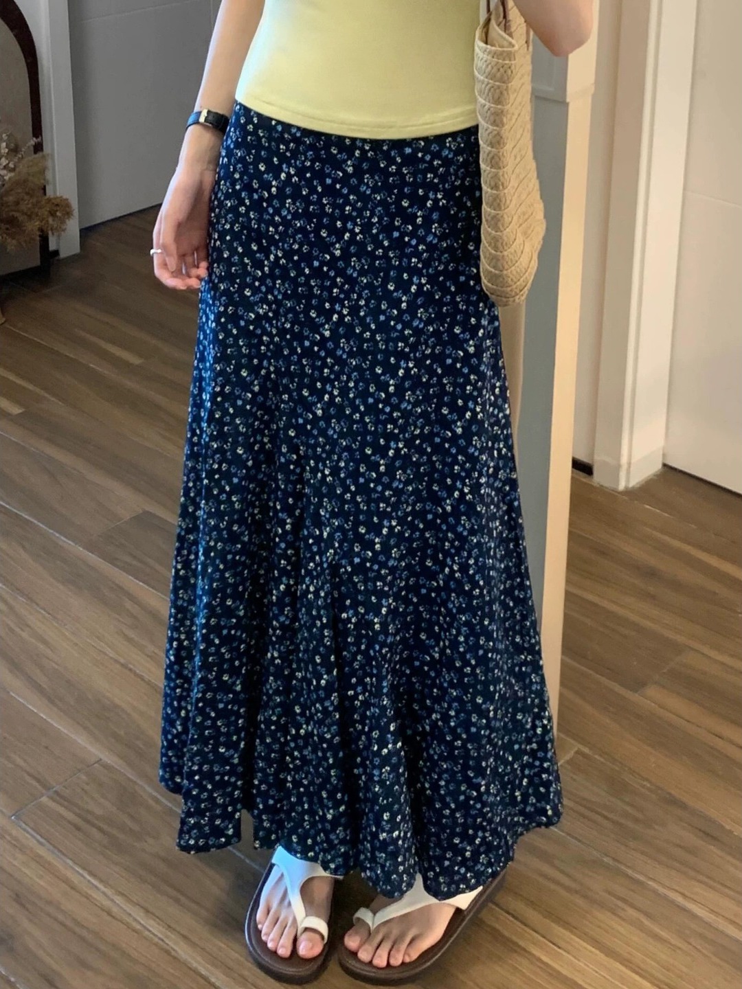 Midi Skirt Floral - Юбка миди А-силуэта больших размеров с