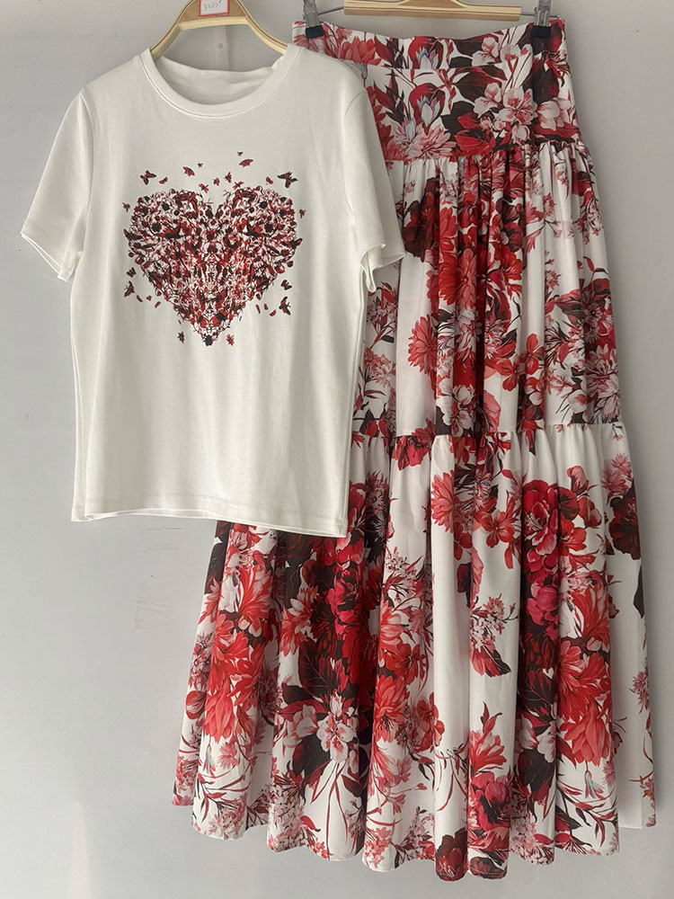 Новый летний женский комплект  – обзор и цена Midi Skirt Floral