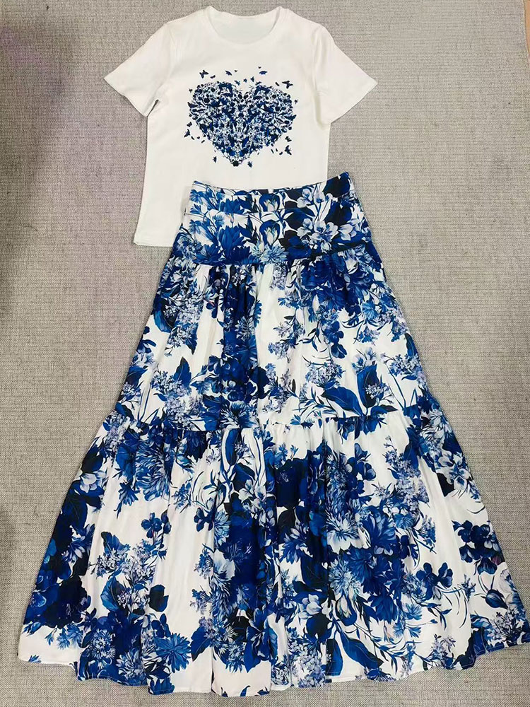 Новый летний женский комплект  – обзор и цена Midi Skirt Floral