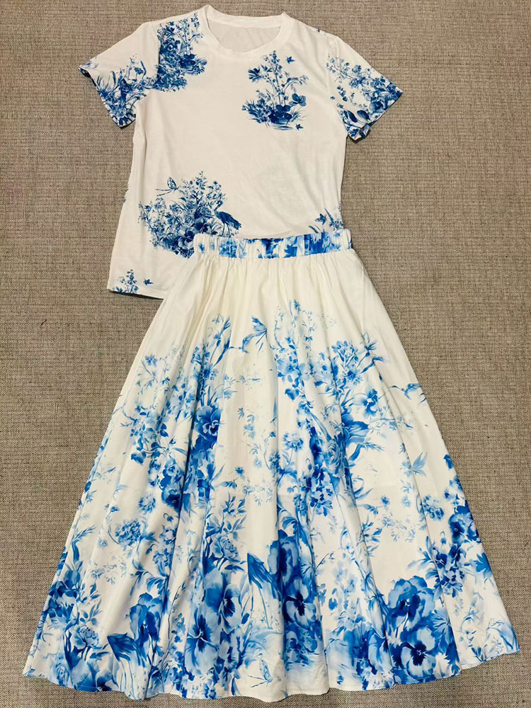 Новый летний женский комплект  – обзор и цена Midi Skirt Floral