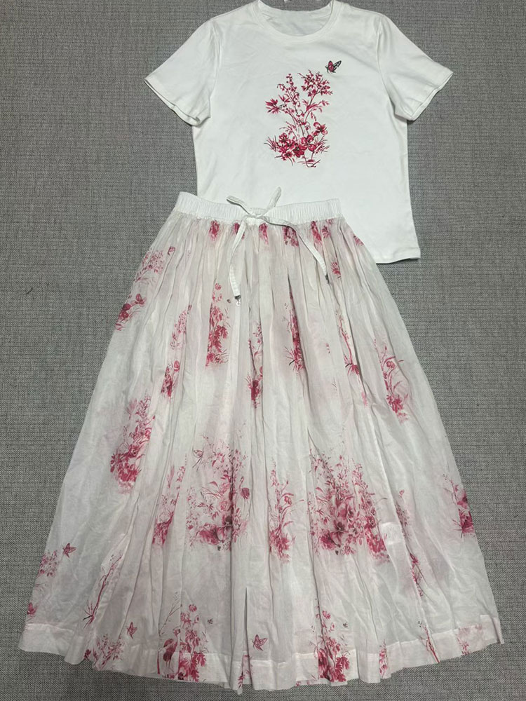 Новый летний женский комплект  – обзор и цена Midi Skirt Floral