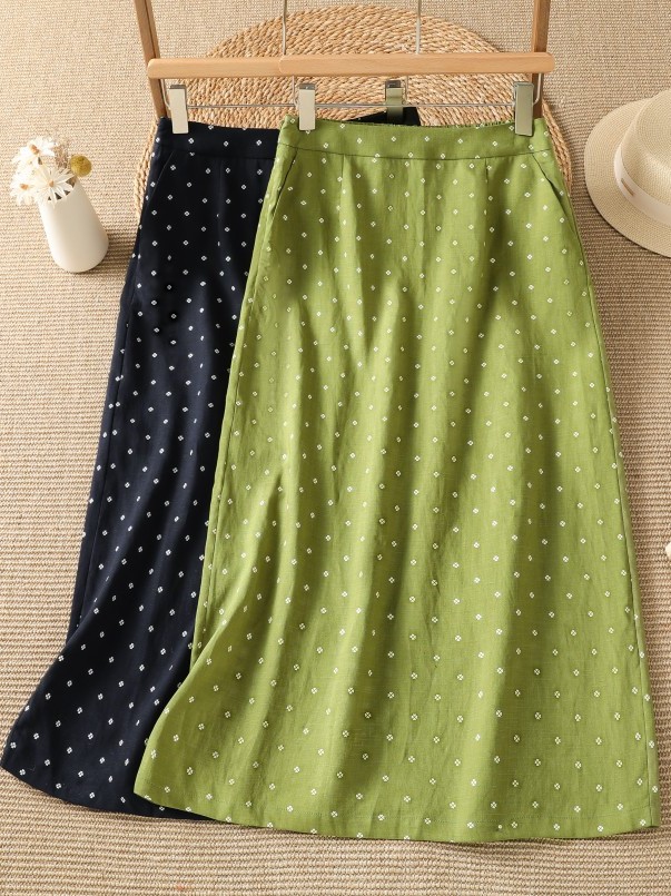 Юбка миди с высокой талией, с  – обзор и цена Midi Skirt Floral