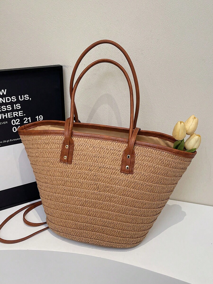 Модная вместительная плетеная  – обзор и цена Tote Bag Beach